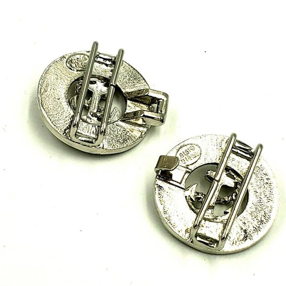 Mimi di N Two Piece Buckle Nautical Anchor Silver Tone VTG 1978 Fits 1.25 Belt main image 9